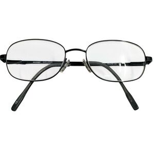 Wolverine Eyeglasses Frames Black With Gray Oval Wire Rim Kenmark 55-18-150